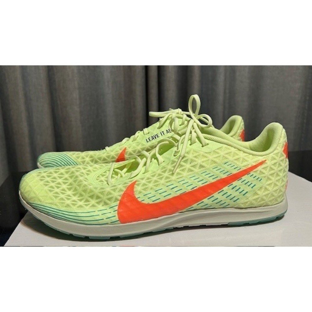 Nike Zoom Rival Waffle 5 XC Barely Volt/Hyper Orange UNISEX 13 Trail Sneaker EUC